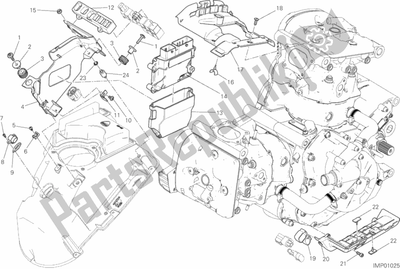 All parts for the Engine Control Unit of the Ducati Monster 1200 25 2019